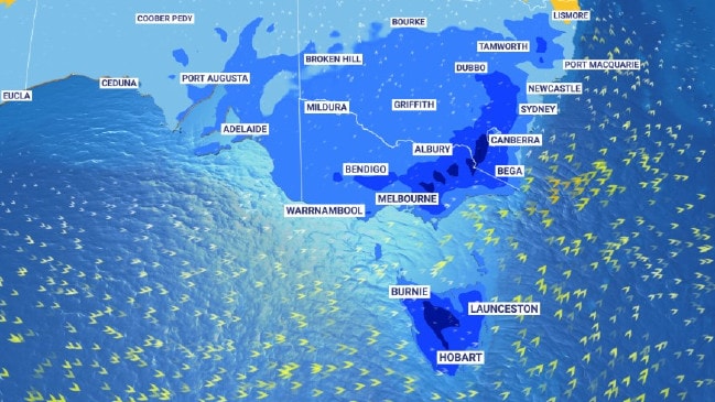 Vientos racheados, pronóstico de temperaturas frías