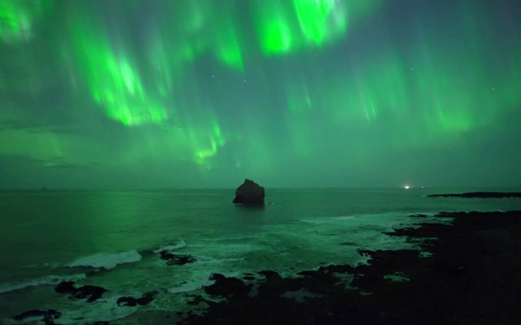 Impresionante aurora boreal filmada por un dron