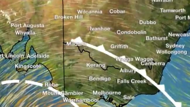 Advertencias meteorológicas de Nueva Gales del Sur enérgico frente frío barre el estado