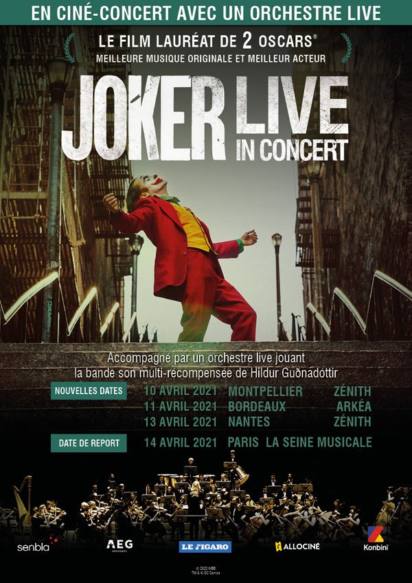 [Idée sortie] ¡Concierto de Joker en cine con orquesta en vivo en París y en provincias en 2021!  |  Diario del friki