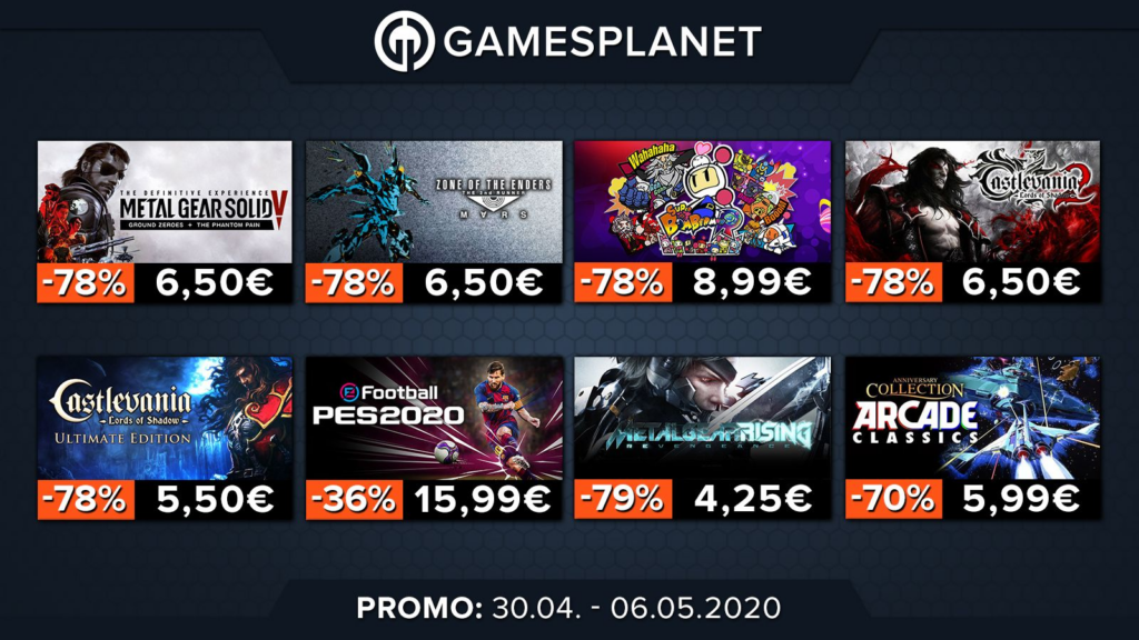 [Gamesplanet] ¡Hasta un 83% de reducción en juegos de Konami: Metal Gear Solid desde 4,99 euros, PES 2020 al -36%!  |  Diario del friki