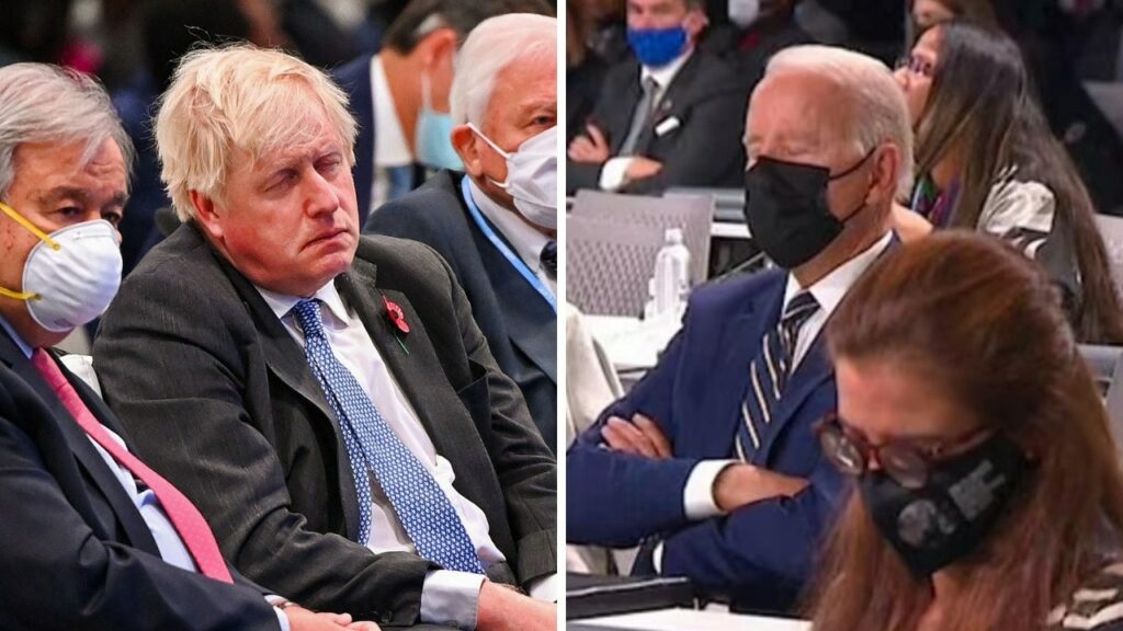 COP26 Glasgow: Joe Biden y Boris Johnson parecen quedarse dormidos en la cumbre de Glasgow