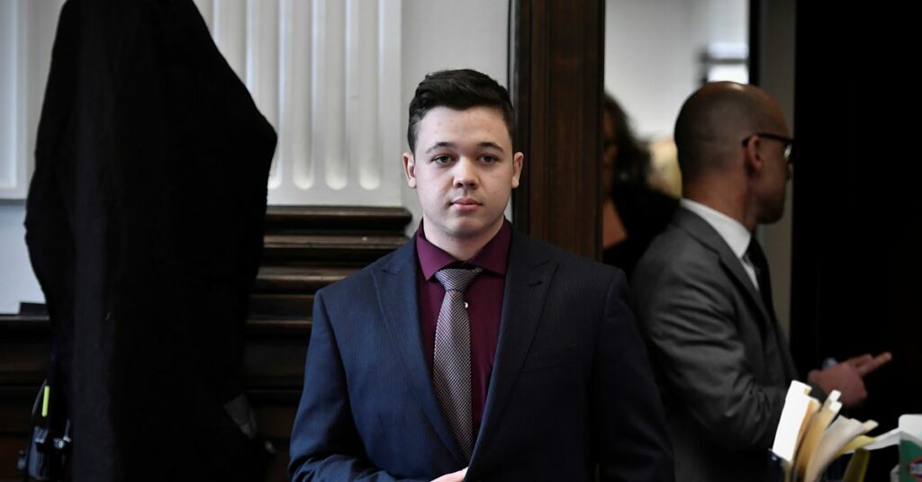 Kyle Rittenhouse reacts to the verdict during his trial at the Kenosha County Courthouse in Kenosha, Wisconsin, U.S., November 19, 2021.  Sean Krajacic/Pool via REUTERS