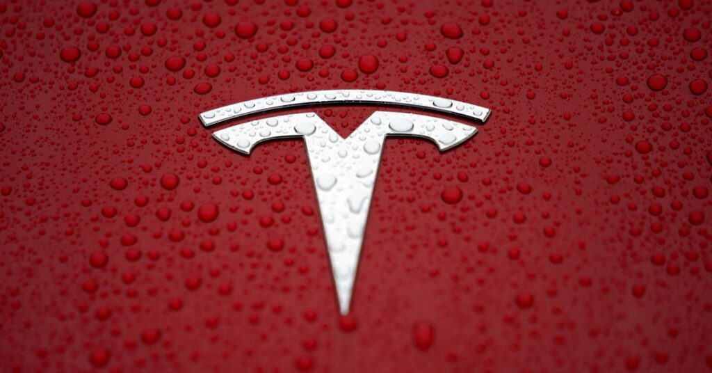 A Tesla logo is seen at the Tesla Shanghai Gigafactory in Shanghai, China January 7, 2019. REUTERS/Aly Song