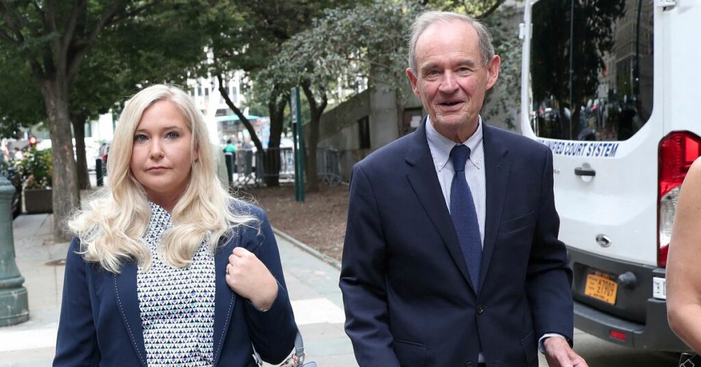 Virginia Giuffre and lawyer David Boies arrive for a hearing in the criminal case against Jeffrey Epstein at Federal Court in New York, U.S., August 27, 2019. REUTERS/Shannon Stapleton/File Photo