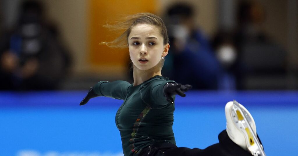 2022 Beijing Olympics - Figure Skating - Training - Training Rink Capital Indoor Stadium, Beijing, China - February 11, 2022. Kamila Valieva of the Russian Olympic Committee during training REUTERS/Evgenia Novozhenina