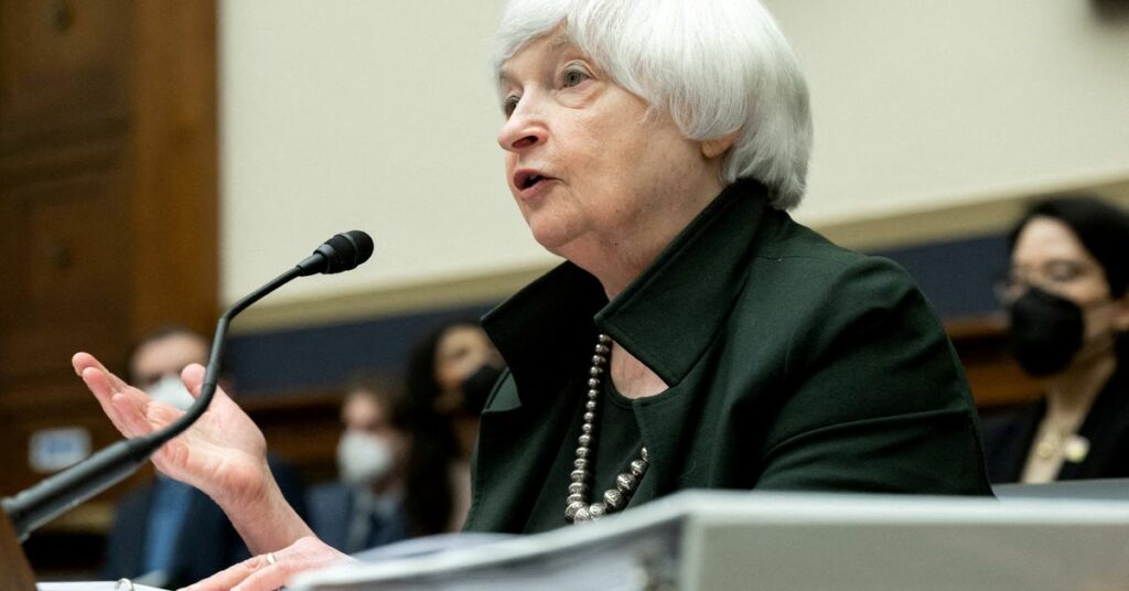 U.S. Treasury Secretary Janet Yellen testifies during a U.S. House Committee on Financial Services hearing on the Annual Report of the Financial Stability Oversight Council, on Capitol Hill in Washington