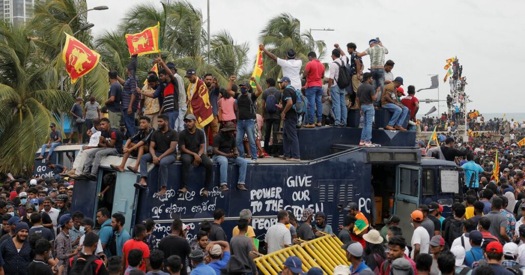 Protest demanding the resignation of President Gotabaya Rajapaksa, in Colombo