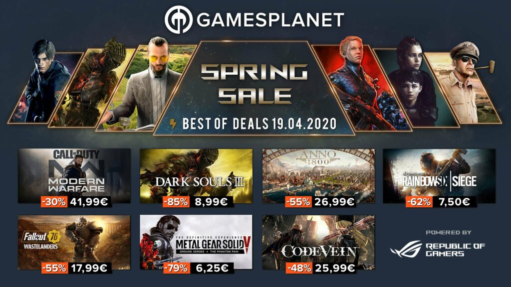 [Dernier jour] Gamesplanet: 2148 juegos en oferta, aquí tienes las 50 ofertas imperdibles: CoD Modern Warfare, DARK SOULS III, Fallout, AC Odyssey, DBZ, Metro Exodus, etc.