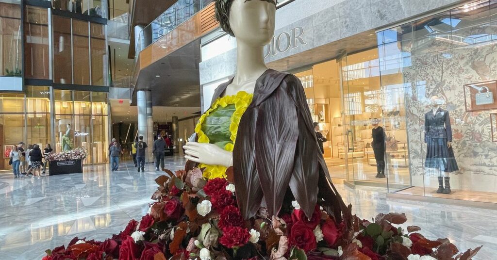 Fleurs de Villes FEMMES flower show at Hudson Yards, in New York