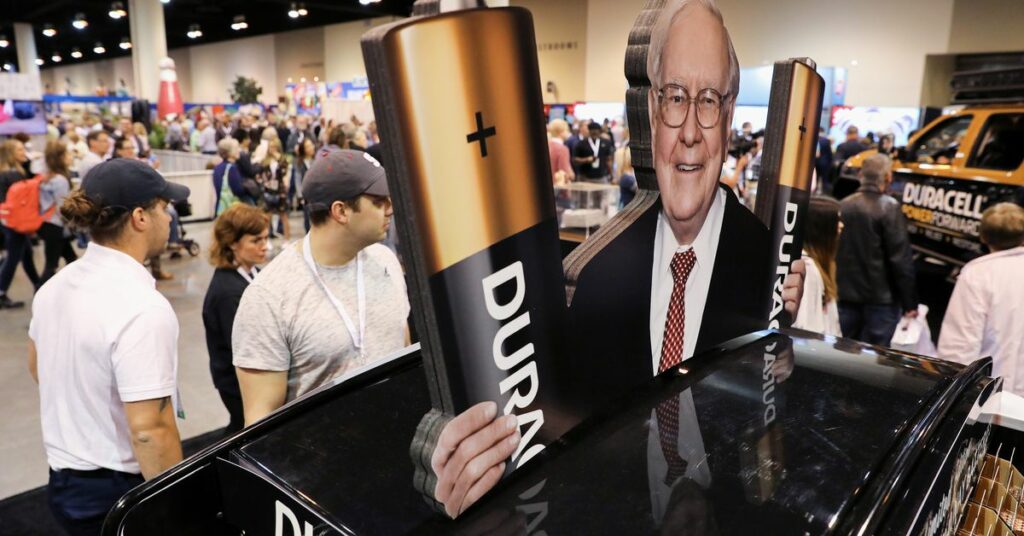 Shareholders shop for discounted products at the annual Berkshire Hathaway shareholder meeting in Omaha