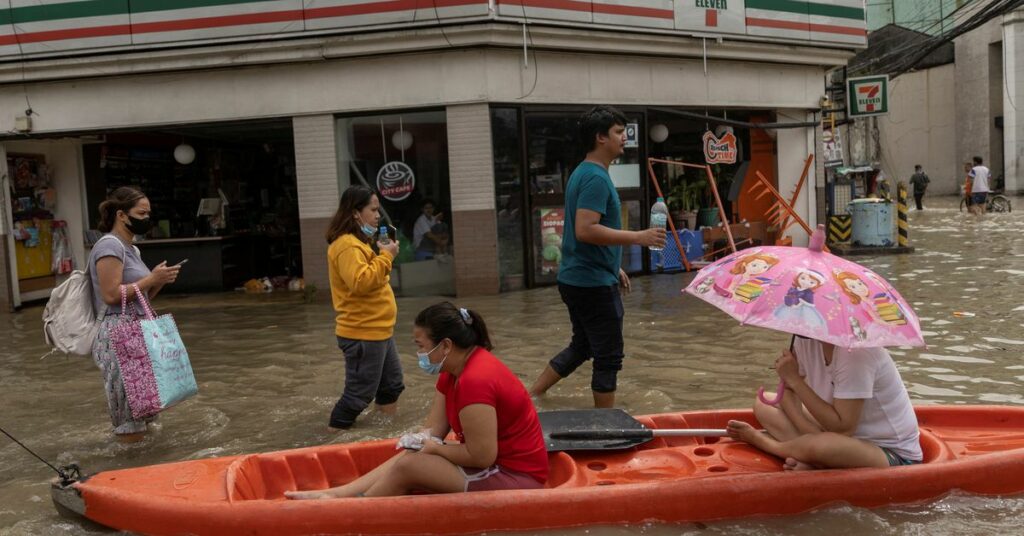 Aftermath of tropical storm Nalgae