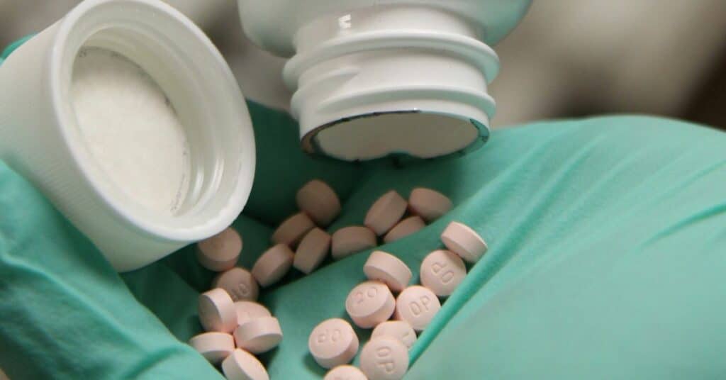 A pharmacist fills a prescription at the Rock Canyon pharmacy in Provo, Utah