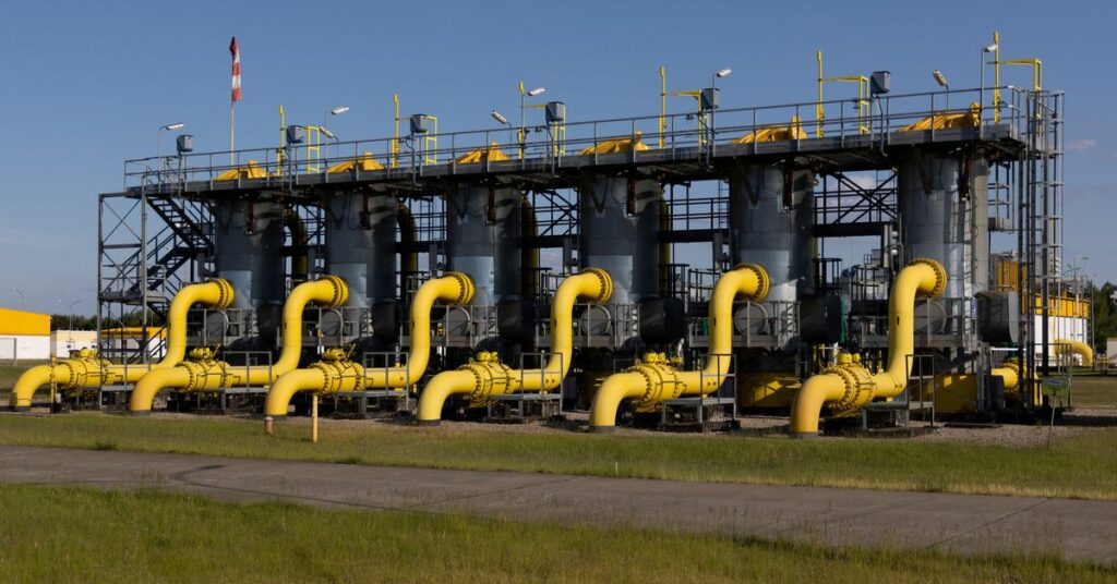 A view of the gas compressor station in Gabinek near Wloclawek