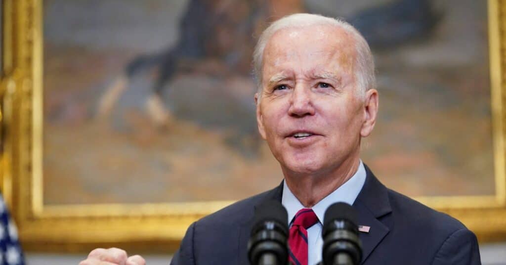 U.S. President Biden speaks about the U.S.-Mexico border during remarks at the White House in Washington