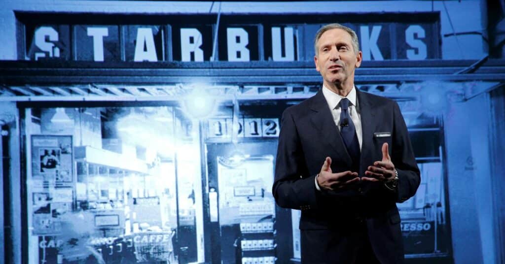 Starbucks Chairman and CEO Howard Schultz delivers remarks at the Starbucks 2016 Investor Day in Manhattan, New York