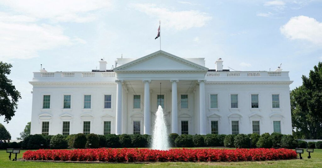 A general view of the White House