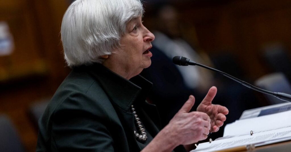 U.S. Treasury Secretary Janet Yellen testifies during a U.S. House Committee on Financial Services hearing on the Annual Report of the Financial Stability Oversight Council, on Capitol Hill in Washington