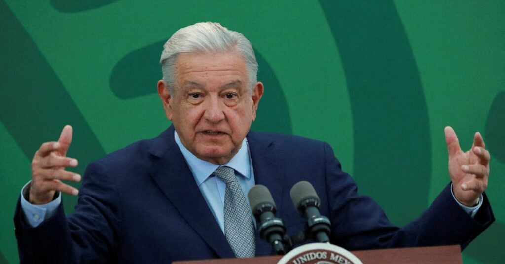 Mexico's President Obrador speaks during a news conference in Mexico City