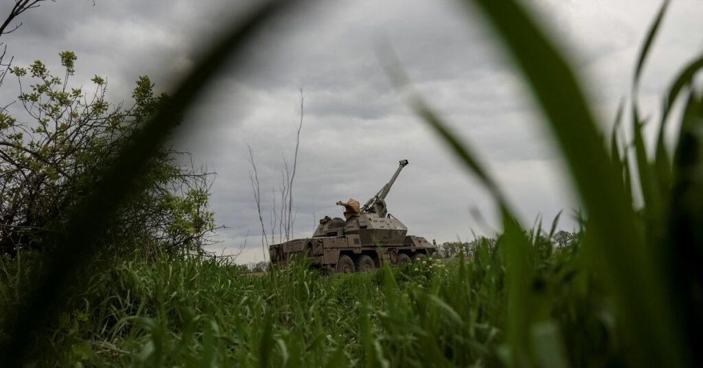 Ukrainian service members from a 110th Separate Mechanised Brigade of the Armed Forces of Ukraine, prepare fire a self-propelled howitzer "Dana" near the town of Avdiivka