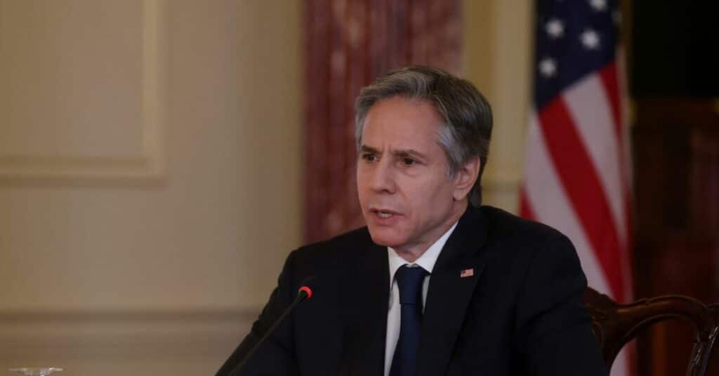 U.S. Secretary of State Blinken holds videoconference with government leaders in Kenya from the State Department in Washington