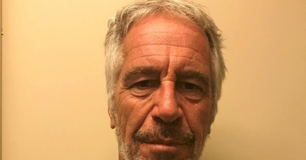 Jeffrey Epstein appears in a photo taken for the NY Division of Criminal Justice Services' sex offender registry