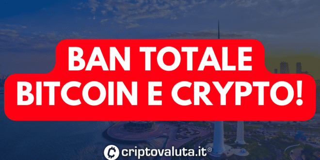 BAN TOTALE BITCOIN CRYPTO