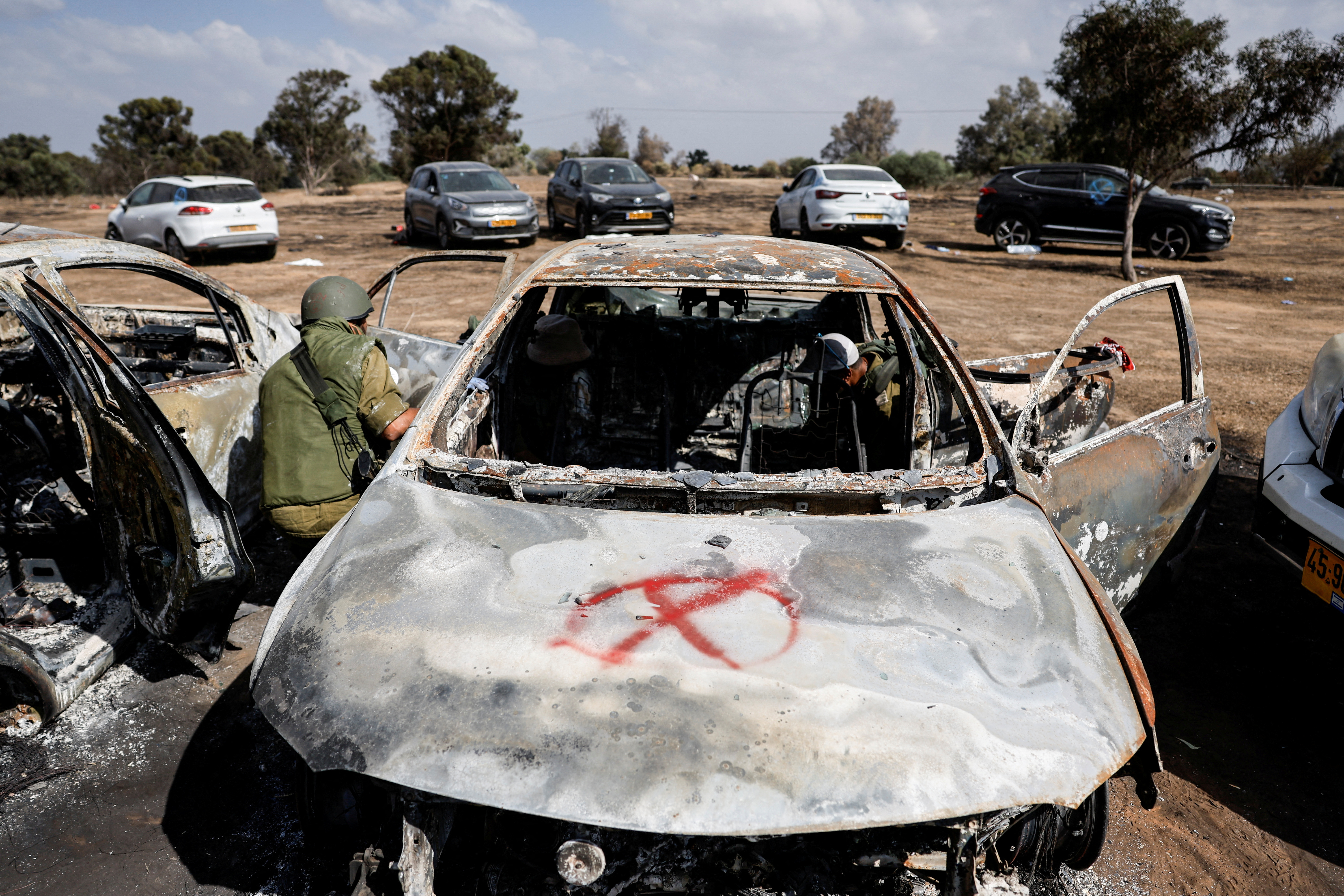 Después de un ataque al Festival Nova por parte de hombres armados de Hamas desde Gaza cerca de la frontera de Israel con la Franja de Gaza, en el sur de Israel.