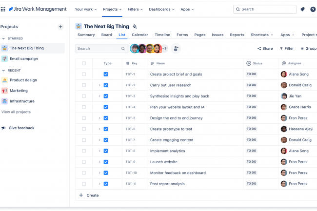 La solution Jira Work Management d