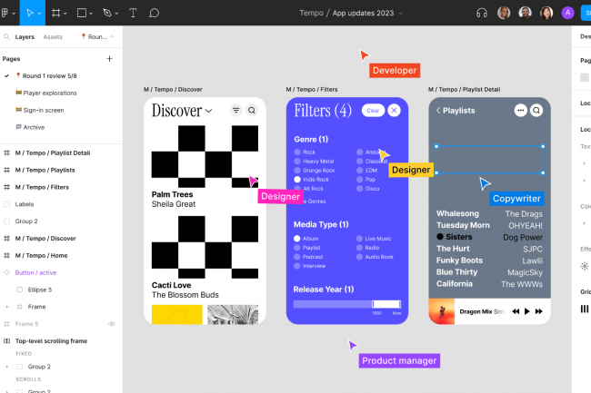 Figma propose un outil de design collaboratif. Il y a un peu plus d