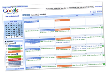 Calendario de Google en francés